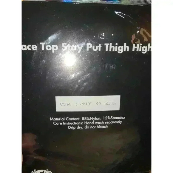 Lace Top Stay Put Thigh Highs - Picture 2 of 2